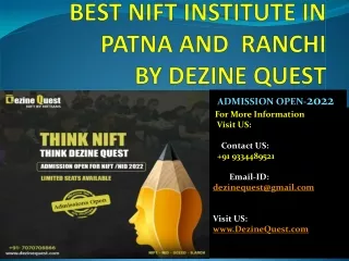 Best NIFt Coaching Classes in Patna and Ranchi For NIFT and NID Entrance Exam
