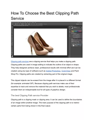 Learn How To Choose the Best Clipping Path Service Made Simple