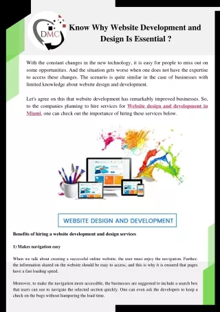 know why website development and design