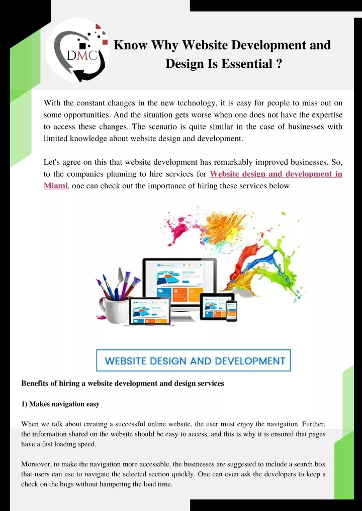 know why website development and design