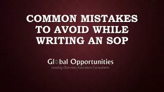 common mistakes to avoid while writing an sop