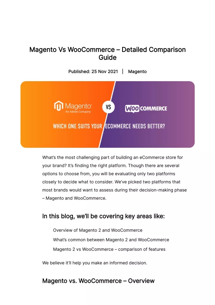 magento vs woocommerce detailed comparison guide