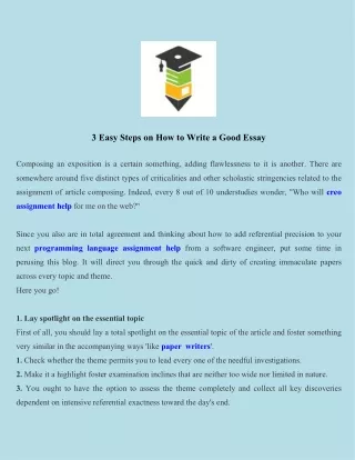 3 easy steps on how to write a good essay