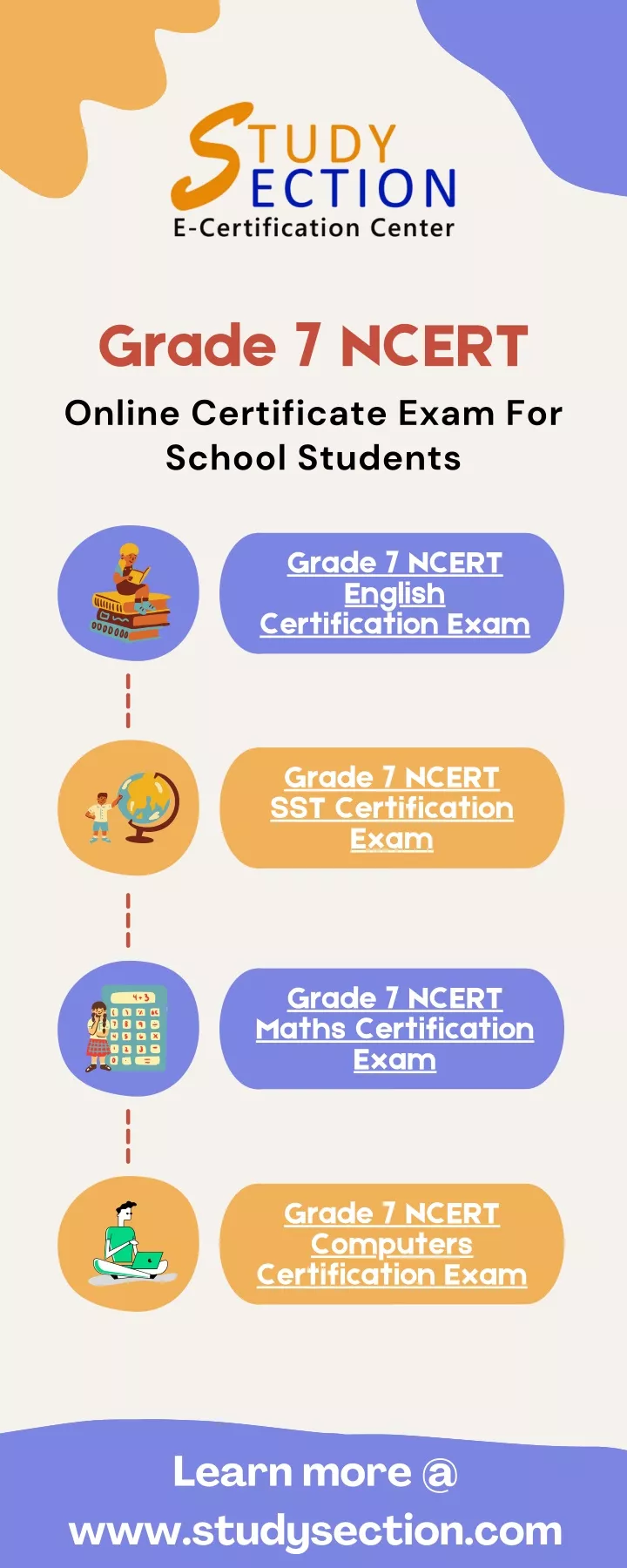 grade 7 ncert online certificate exam for school