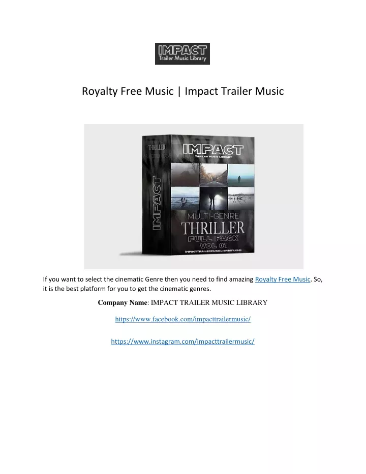 royalty free music impact trailer music