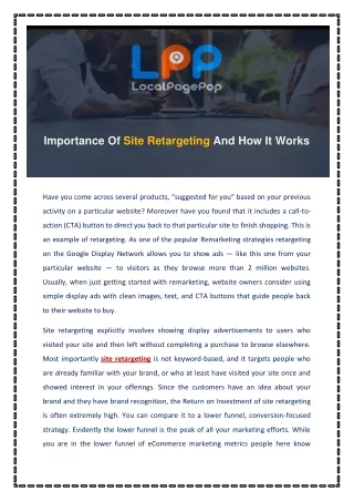 Importance Of Site Retargeting And How It Works