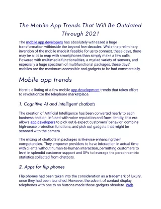 the mobile app trends that will be outdated