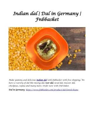 Indian dal | Dal in Germany | Fnbbasket