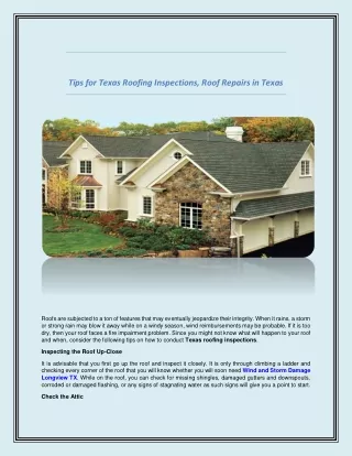 tips for texas roofing inspections roof repairs