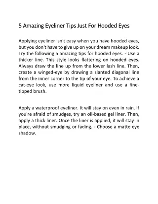 5 Amazing Eyeliner Tips Just For Hooded Eyes