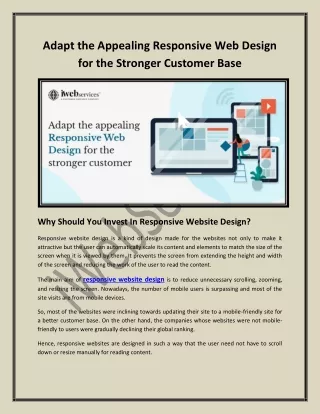 adapt the appealing responsive web design