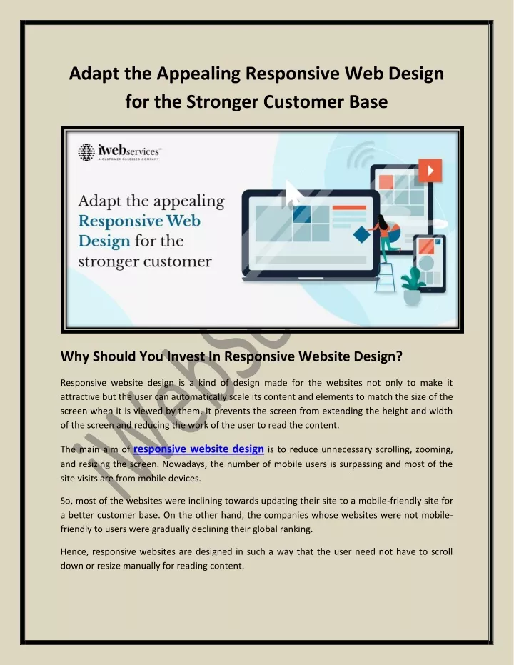 adapt the appealing responsive web design
