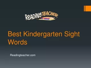 Best Kindergarten Sight Words - Readingteacher.com