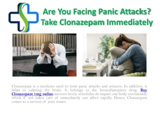 Are You Facing Panic Attacks - Take Clonazepam Immediately