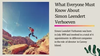 what everyone must know about simon leendert verhoeven