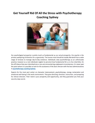 Psychotherapy Coaching Sydney
