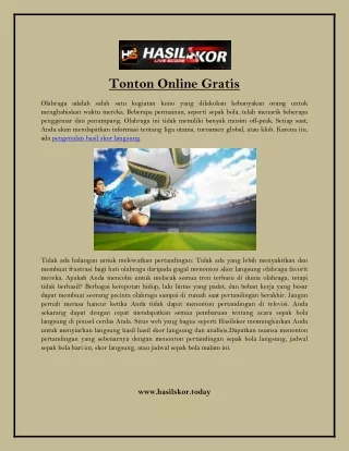 Pertandingan Sepak Bola TV Langsung | Tonton Online Gratis | Hasil Skor