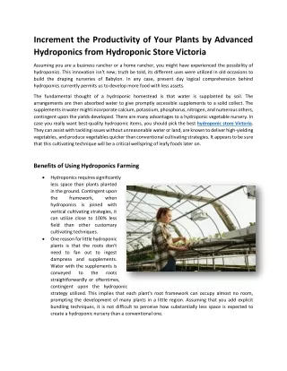 Hydroponic Store Victoria