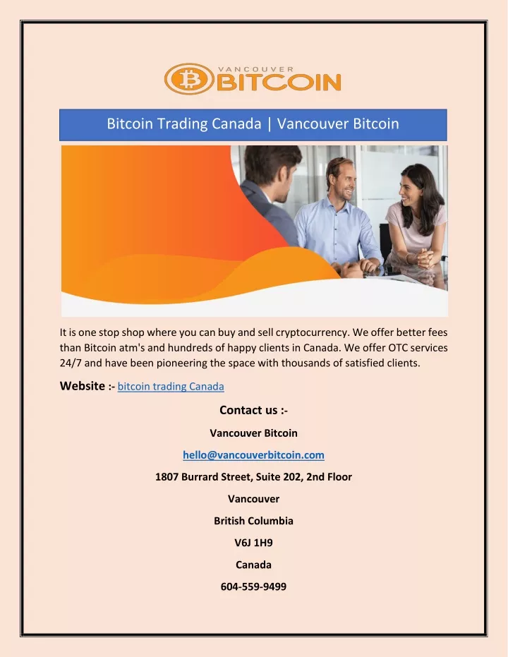 bitcoin trading canada vancouver bitcoin