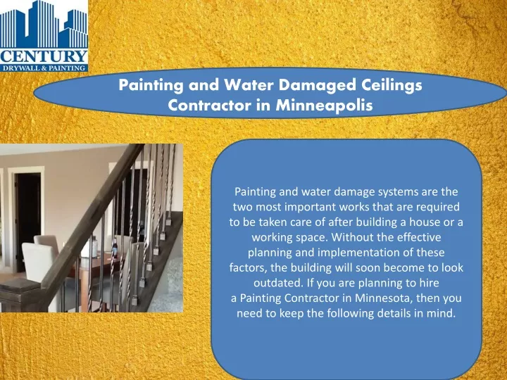 painting and water damaged ceilings contractor