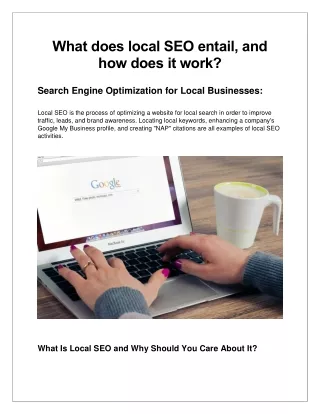 what does local seo entail and how does it work