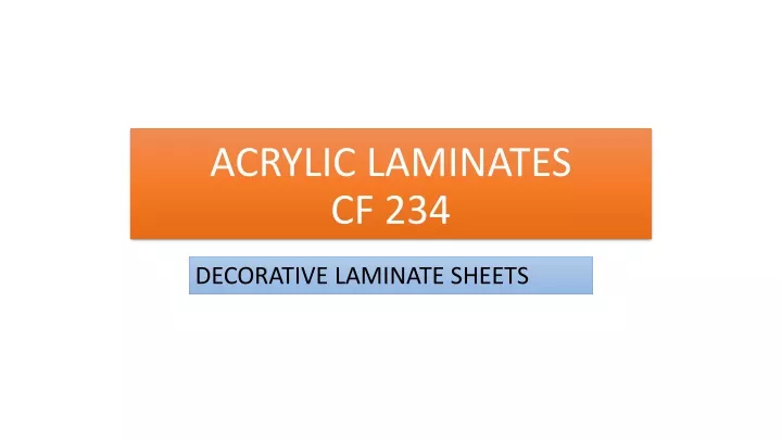 acrylic laminates cf 234