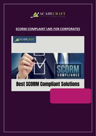 SCORM Compliant LMS for Corporates
