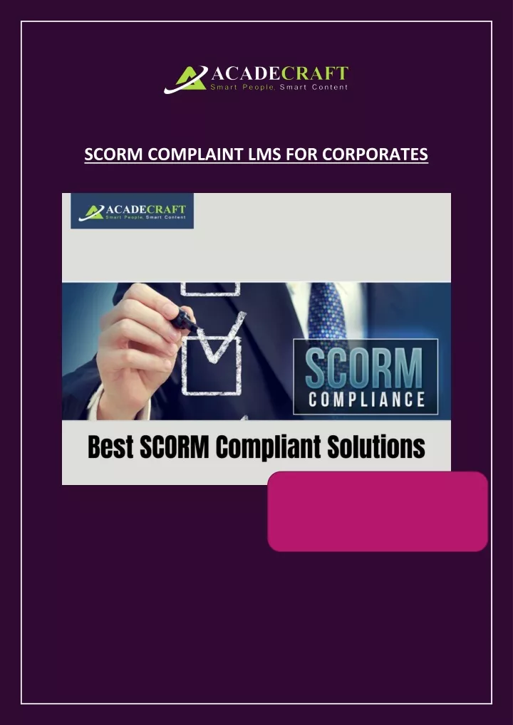 scorm complaint lms for corporates