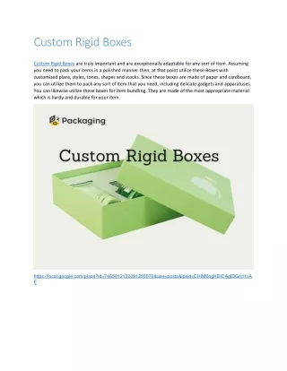 Custom Rigid Boxes