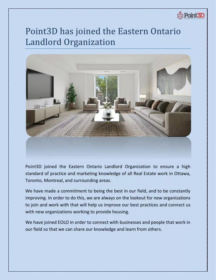 point3d has joined the eastern ontario landlord
