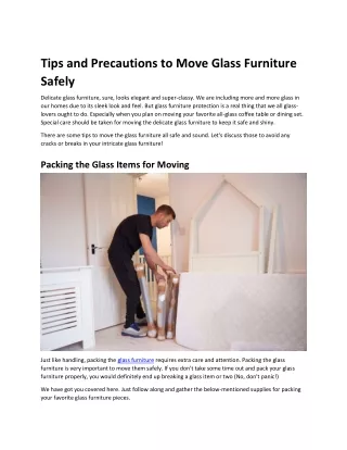 Tips And Precautions To Move Glass Furniture Safely