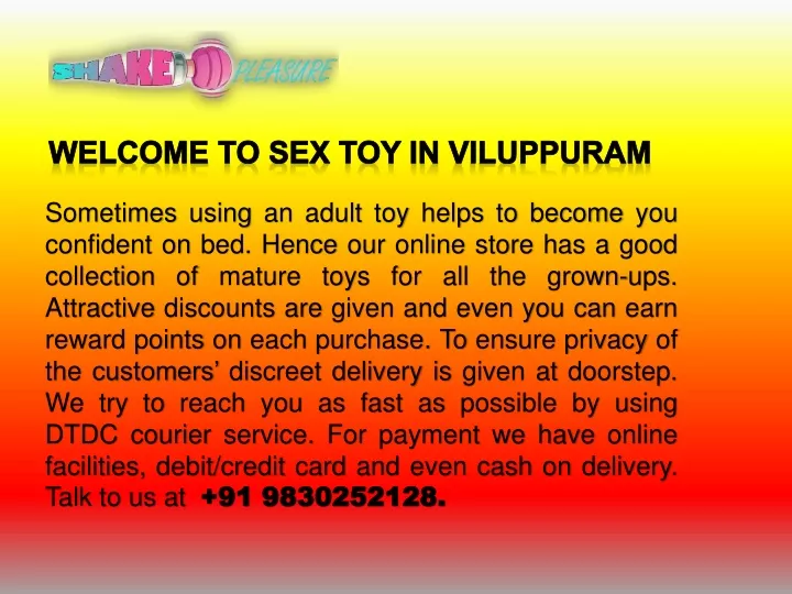 w elcome t o sex toy in viluppuram