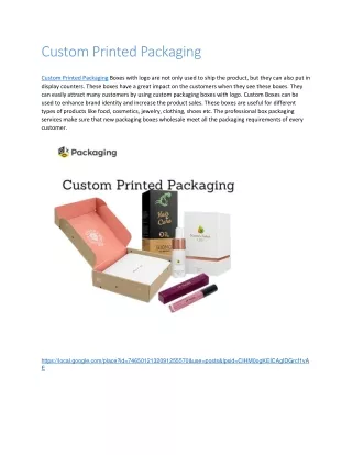 Custom Printed Packaging