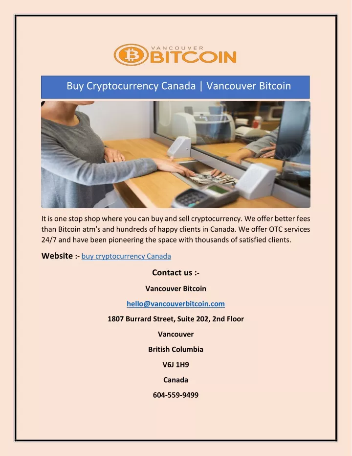 buy cryptocurrency canada vancouver bitcoin