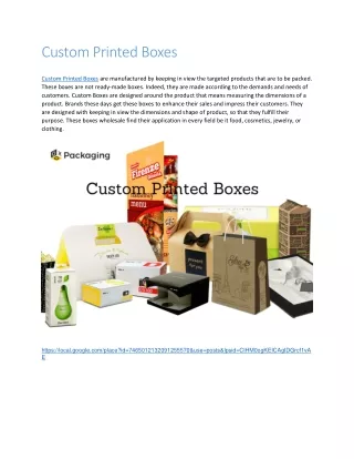 Custom Printed Boxes