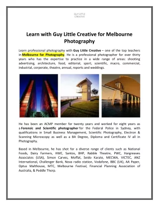 learn with guy little creative for melbourne