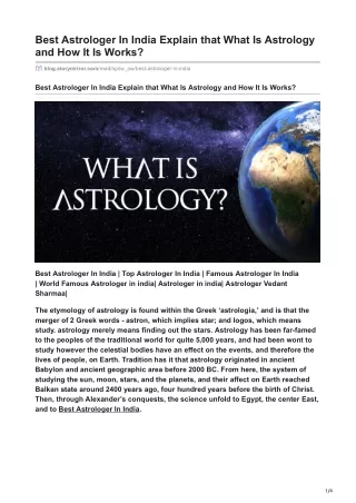 What Is Astrology and How It Is Works - Best Astrologer In India
