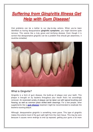 suffering from gingivitis illness get help with