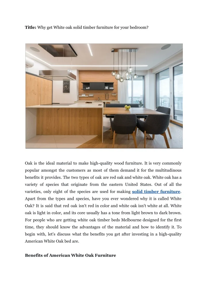 PPT - Why get a White oak solid timber furniture for your bedroom ...