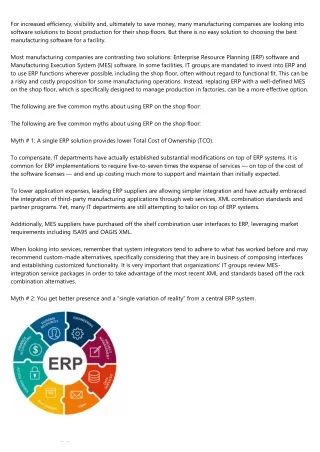 for increased efficiency visibility