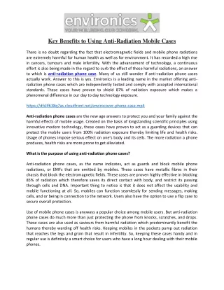 key benefits to using anti radiation mobile cases