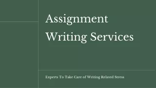 assignment writing services