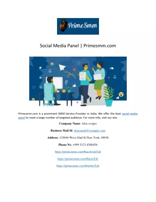social media panel primesmm com