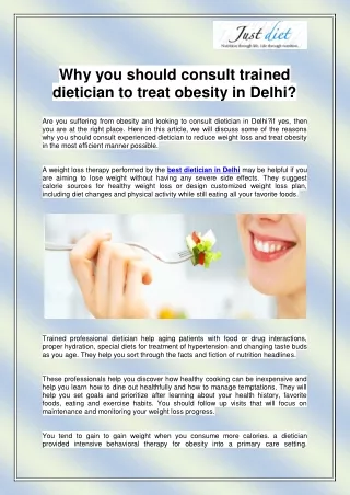 Best Dietician In Delhi