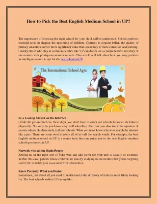 how to pick the best english medium school in up