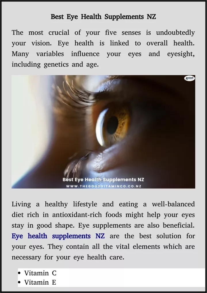 best eye health supplements nz best eye health