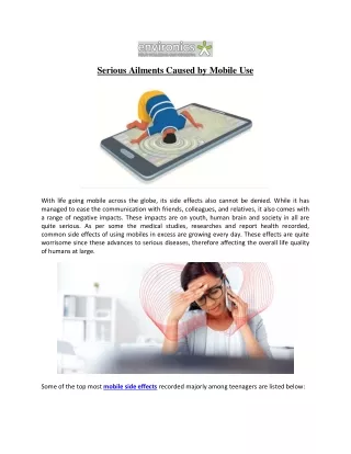 serious ailments caused by mobile use
