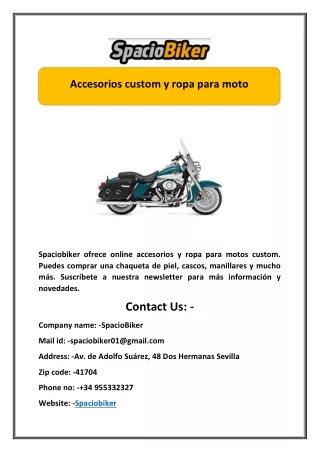 accesorios custom y ropa para moto