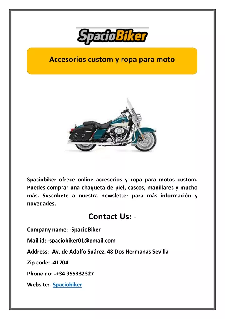 accesorios custom y ropa para moto