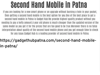 Second Hand Mobile in Patna